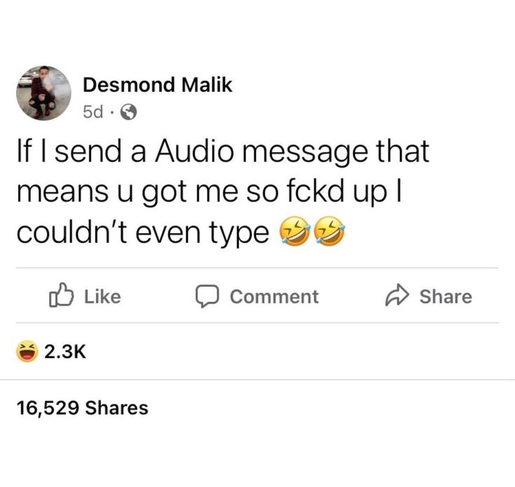 the tweet is being used to describe someone's message on facebook, and it