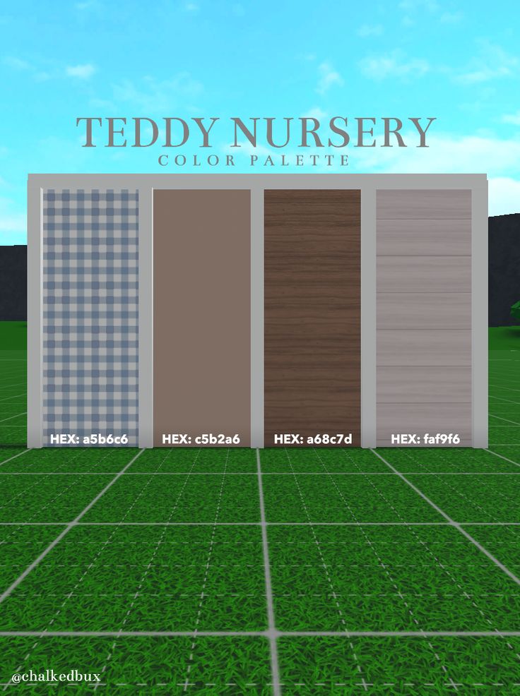 the teddy nursery color pallet is shown in three different colors, including brown and beige