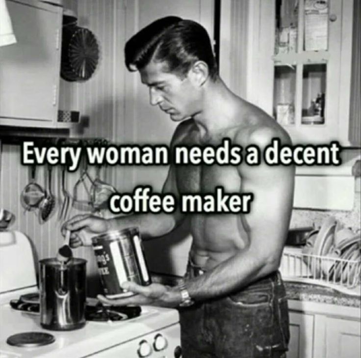 a shirtless man is pouring coffee into a pot