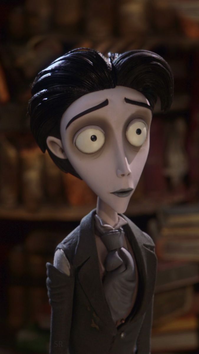 an animated character in a suit and tie with eyes wide open, staring at the camera