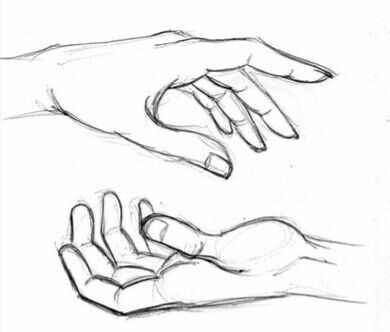 two hands reaching out to each other with one hand holding the other's hand