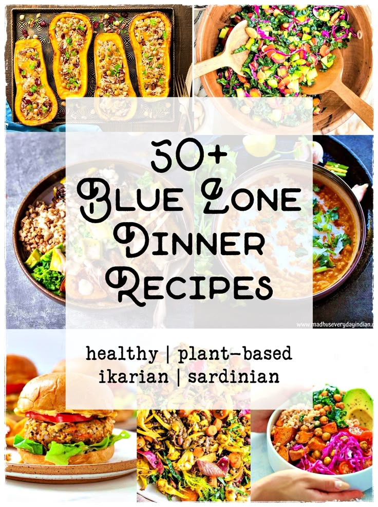 the cover of 50 blue and one dinner recipes healthy, plant - based librarians