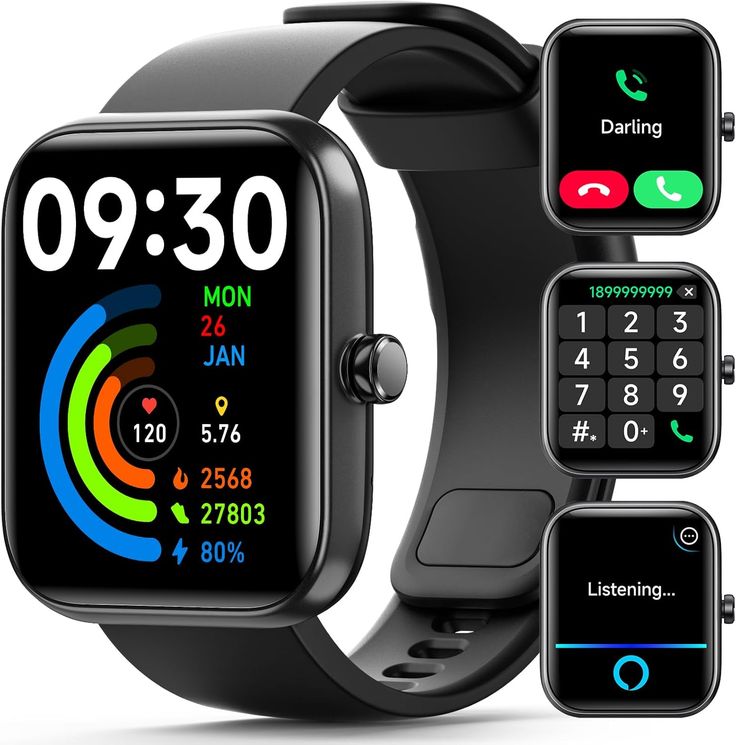 an apple watch with different time zones on the screen and various options to use them