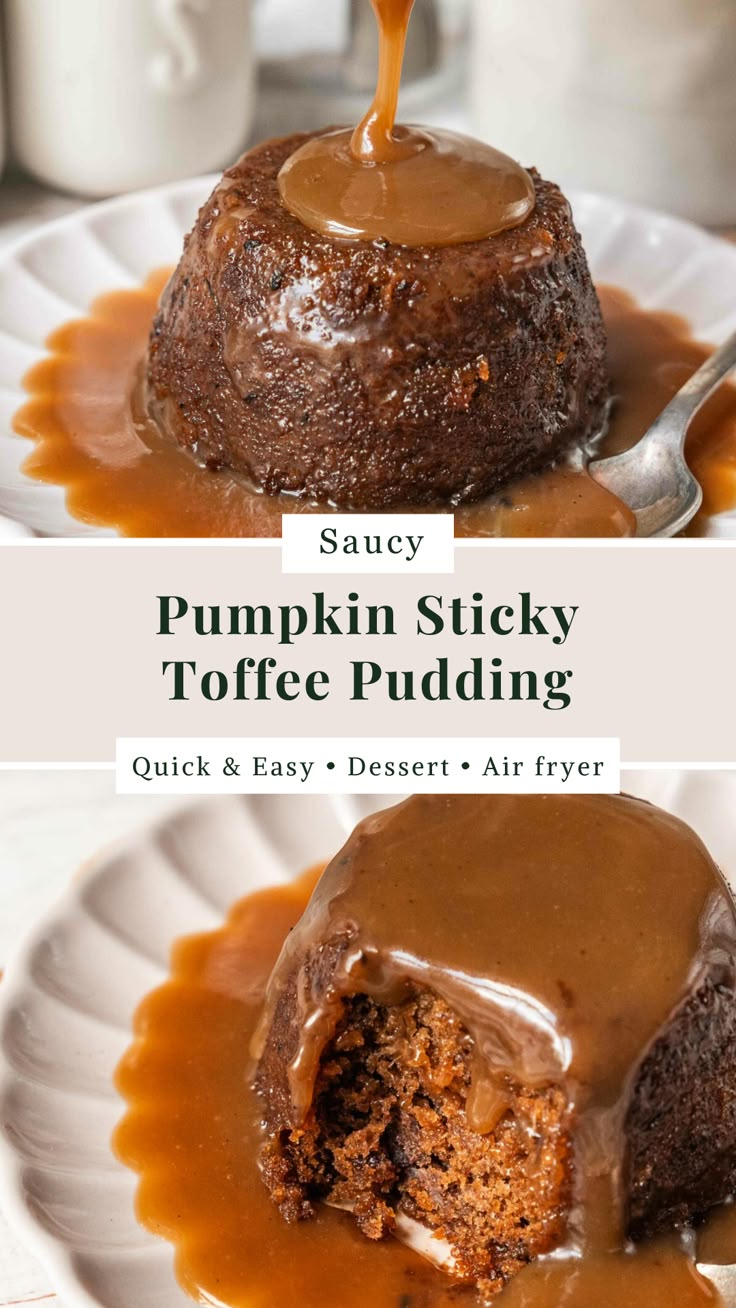 Pumpkin Sticky Toffee Pudding Sticky Toffee Pudding Healthy, Sweet Potato Sticky Toffee Pudding, Pumpkin Sticky Toffee Pudding, Sticky Toffee Pudding No Dates, Toffee Sticky Pudding, Sticky Date Cake, Pumpkin Pudding Recipes, Sticky Toffee Pudding Recipe, Toffee Pudding Recipe