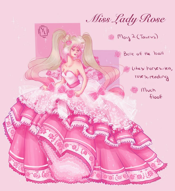 a drawing of a barbie doll in a pink dress