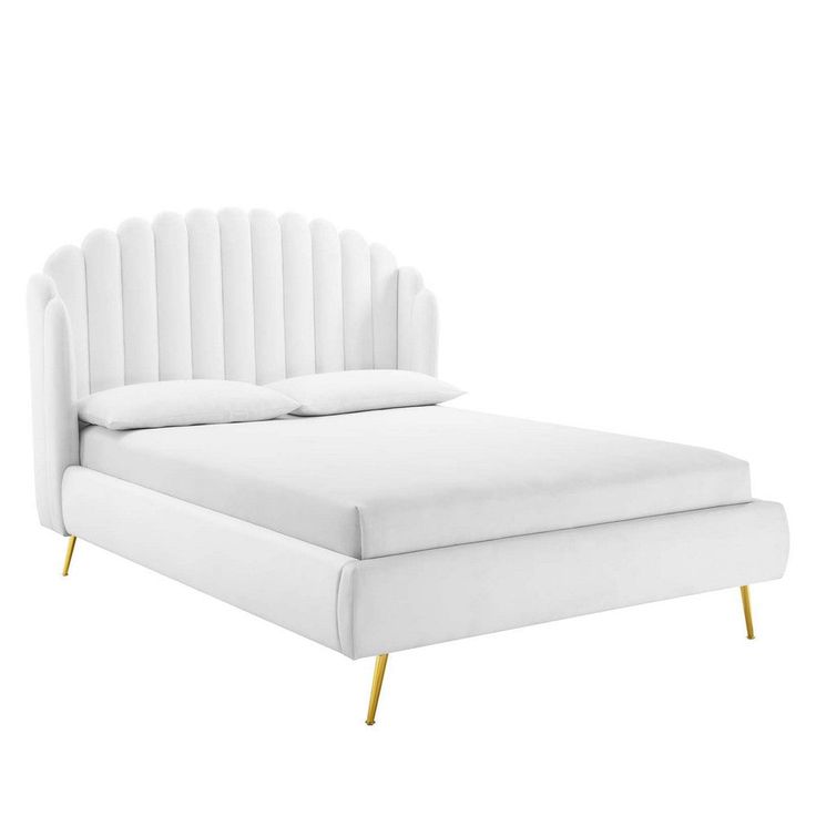 Modway Lana Platform, White Royal Bedroom Design, Wingback Bed, Tufted Bed, White Appliances, Queen Platform Bed, Queen Headboard, Preppy Room, Modway Furniture, Platform Bed Frame