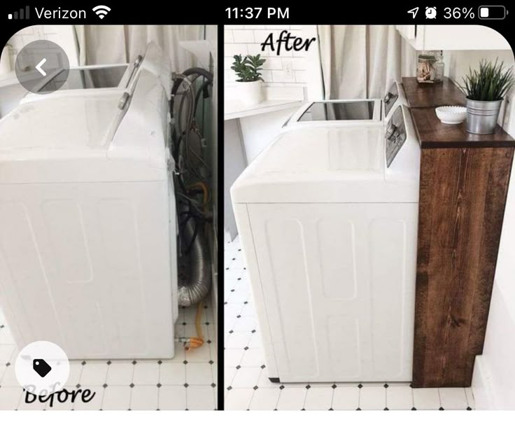 before and after pictures of a washing machine