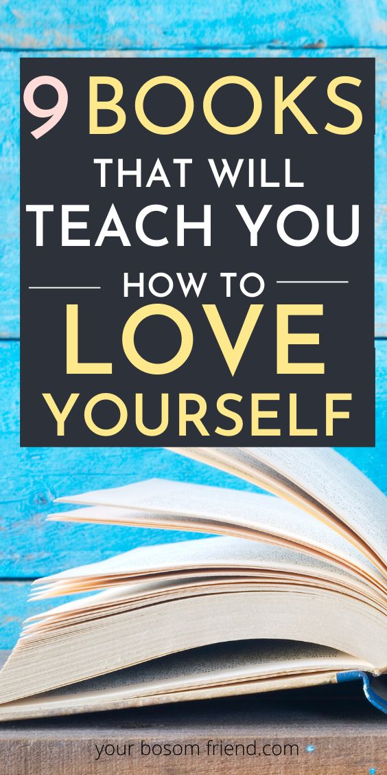 an open book with the title 9 books that will teach you how to love yourself