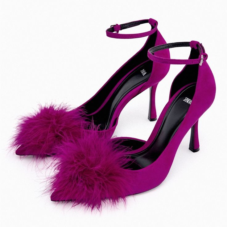 Genuine Zara New With Tag Material: Leather Upper Color: Fuchsia Rare Find! Bloggers Favorite. Pointed Toes. Love Love Color And Feather Embellishment. Euro Size 39 Zara Purple Heels For Formal Occasions, Zara Pink Heels For Formal Occasions, Zara Purple Party Heels, Purple Leather Party Heels, Chic Purple Pointed Toe Heels, Zara Pink High Heels, Purple Pointed Toe Heels For Cocktail, Magenta Velvet, Buy List