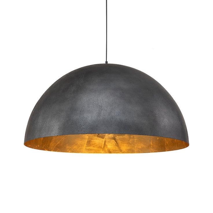 a gray and gold pendant light hanging from a ceiling