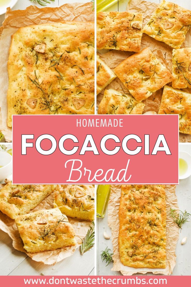 Shockingly easy, homemade focaccia bread requires 5 simple ingredients and only 10 minutes of hands-on time. It’s our favorite quick flatbread recipe, perfect for beginner and experienced bread bakers! Bread 1 Hour, Garlic French Bread, Clean Eating Easy Recipes, Quick Flatbread, Bread People, Meals For Work, Gluten Free Dinner Rolls, Homemade Focaccia Bread, Homemade Focaccia