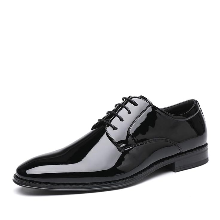 PRICES MAY VARY. Premium Quality: Made with high-quality patent leather materials that ensure durability and long-lasting wear. Classic Design: Classic, these dress shoes are perfect for any formal occasion. Comfortable Fit: The shoes are designed to fit snugly and provide all-day comfort, Slip-on design allow quick put on and take off. Versatile Color: The black color matches any outfit and adds sophistication to your look. Ideal for Business: The shoes are suitable for businessmen who need com Men Wedding Suit, Prom Men, Mens Black Dress Shoes, Dress Up Shoes, Tuxedo Shoes, Shoe For Men, Men's Wedding Shoes, Suit Tuxedo, Men's Dress Shoes