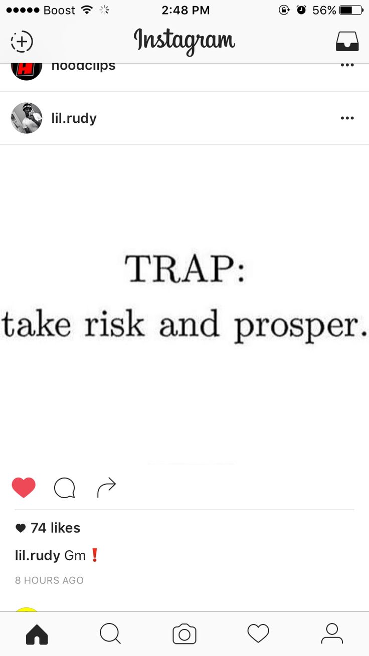 an instagram page with the caption trap to take risk and proper use it