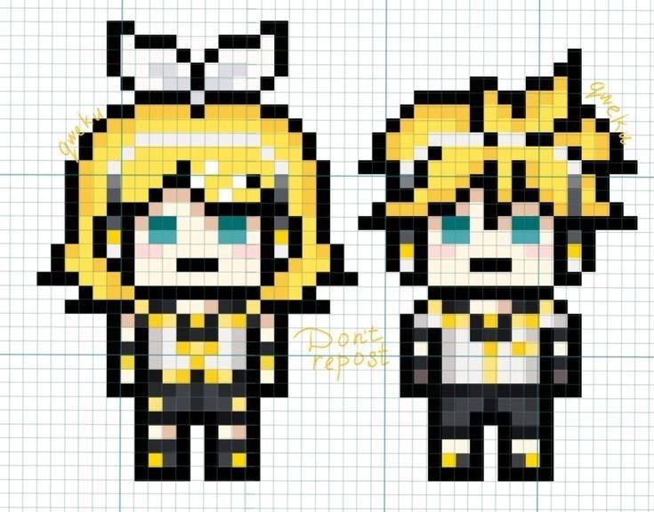 the pixel art is made to look like they are wearing bee costumes