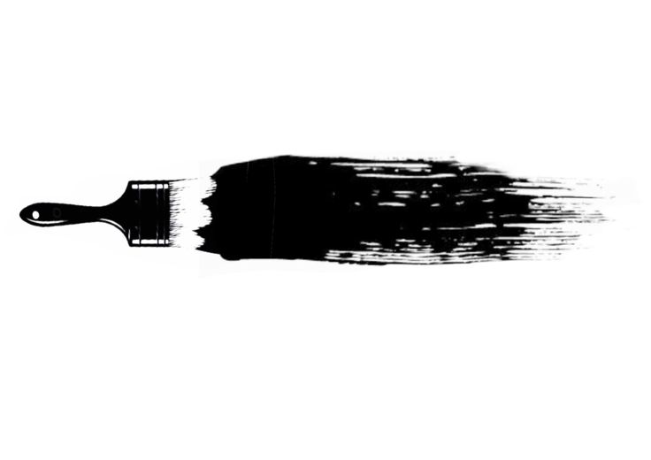 a black and white photo of a paint brush