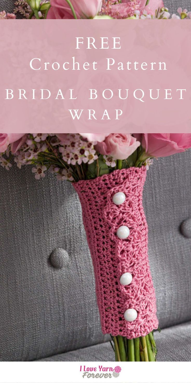 Free Crochet Pattern: Bridal Bouquet Wrap Bridal Bouquet Wrap, Wedding Crochet Patterns, Crochet Flowers Free Pattern, Crochet Bouquet, Crochet Wedding, Crochet And Knitting, Bouquet Wrap, Crochet Wrap, Wrap Pattern