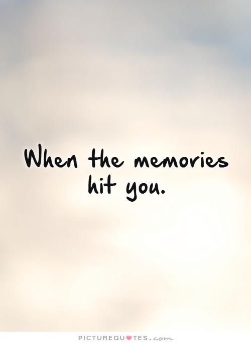 an airplane flying in the sky with a quote on it that says, when the memories hit you