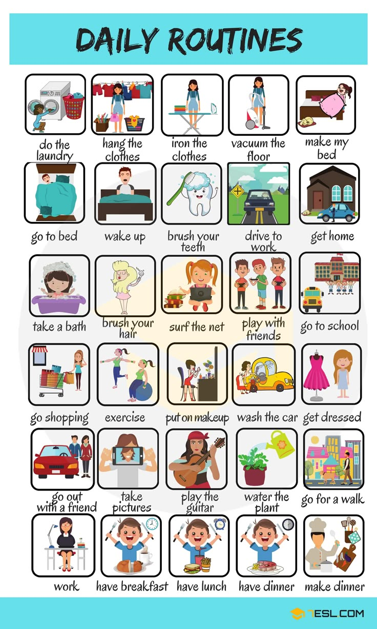 the daily routine poster for kids