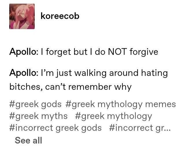 an image of someone's tweeting about the greek mythology and its meaning