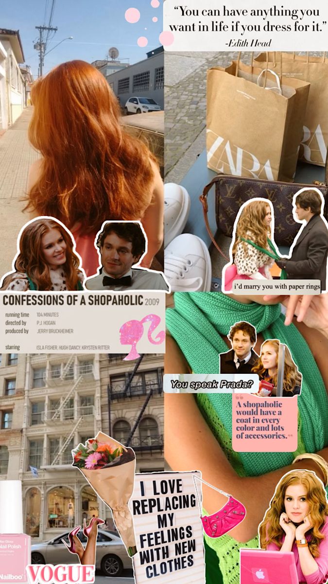 a collage of photos with the words i love shopping