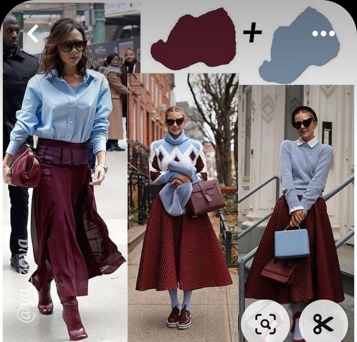 Jewel Tones Outfit Color Combos, Burgundy Color Palette Outfit, Maroon Colour Combination Outfit, Wine Color Combinations Outfits, Burgundy Outfit Ideas Color Combos, Burgundy Colour Combinations, Plum Outfit Ideas, Fashion Trends 2023 Spring Summer Women, Looks Kate Middleton