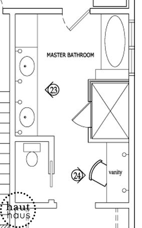 the floor plan for a small bathroom