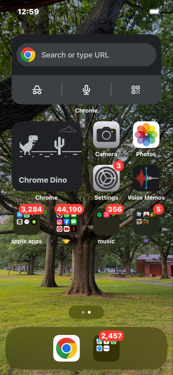 an iphone screen showing the different types of apps and their location in each area, including trees