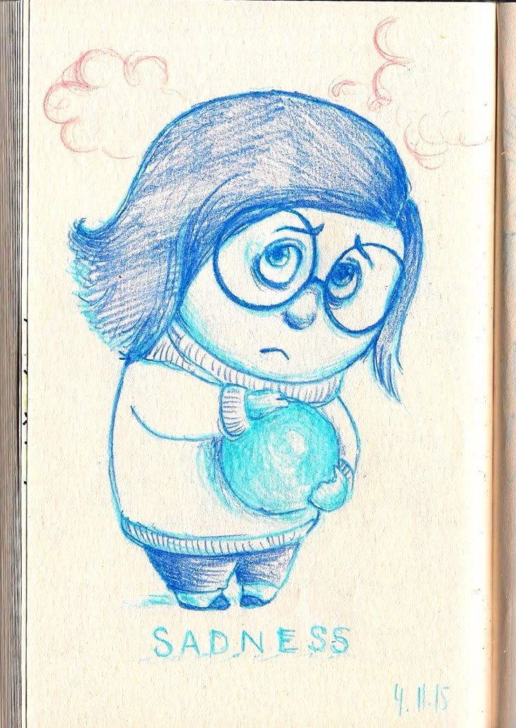 Sadness -inside out Tattoo Painting, Art Tumblr, Cartoon Girl Drawing, Amazing Drawings, Art Video, Simple Doodles, Disney Drawings, Colorful Drawings, Doodle Drawings