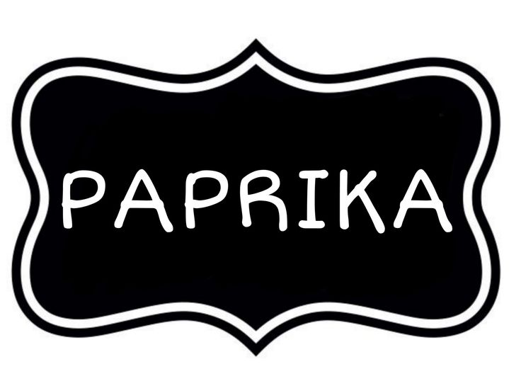 the word pappika written in white ink on a black and white sticker