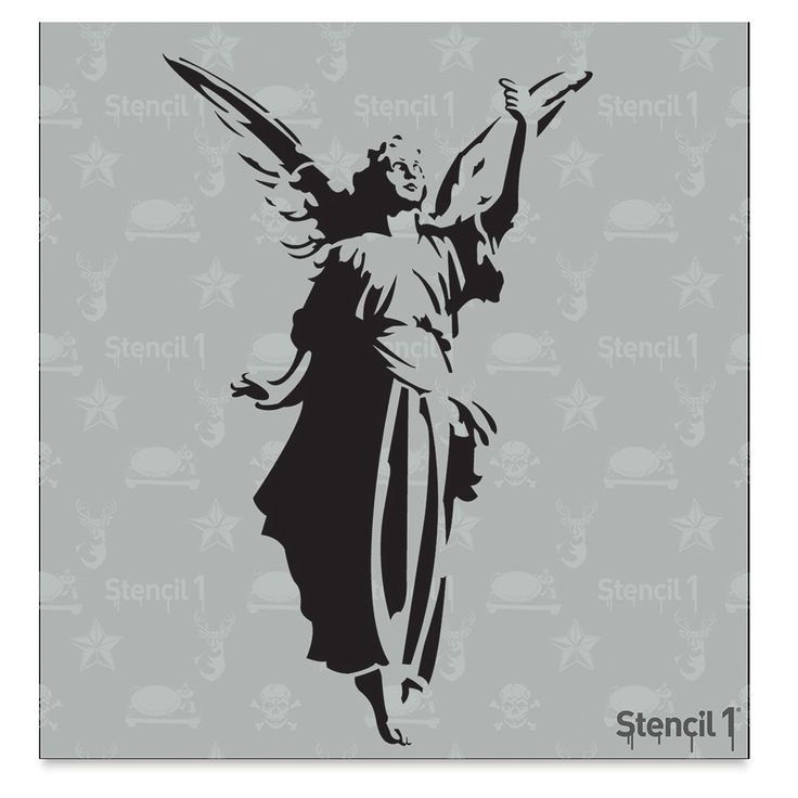 Taking inspiration from street art  Stencil1 Stencils feature bold  graphic designs that add oomph to any art  craft  or d�cor project. They're durable  washable  and reusable  and make a statement on many surfaces. Use them again and again to make unique art  handmade gifts  and more. - Stencil1 Stencil - Angel  5-3/4" x 6" Angel Stencil, 42 Tattoo, Diy Stencils, Art Stencils, Laser Cut Stencils, Stencil Crafts, Stencil Diy, Stencil Art, Silhouette Art