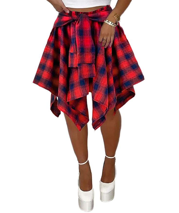 PRICES MAY VARY. Material: this flowy plaid mini skorts skirts are made by comfy quality polyester materials, it is comfy, lightweight and Breathable. Features: 90s vibes plaid pattern, grunge pleated design, irregular hem, flared A-line shape, and elastic waist attached inner shorts underwear, above knee length, shirt-sleeve-style ties y2k hipster design, just like tying plaid overshirts around our waist. Occasions: pleated plaid skirt is suit for Goth, Dating, Golf orTennis Sports, Leisure, St Plaid Skirt Elastic Waist, Red Plaid Layered Skirt, Plaid Skirts Mini, Plaid Split Skirt, Plus Size Plaid Mini Skirt, Plaid Pleated Skort For Summer, Summer Plaid Pleated Skort, Summer Pleated Plaid Skort, Casual Asymmetrical Hem Skirt For Fall