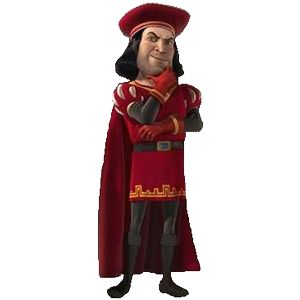 a cartoon character dressed in red and gold with his arms crossed, wearing a large hat