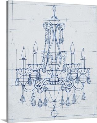 a blueprint drawing of a chandelier