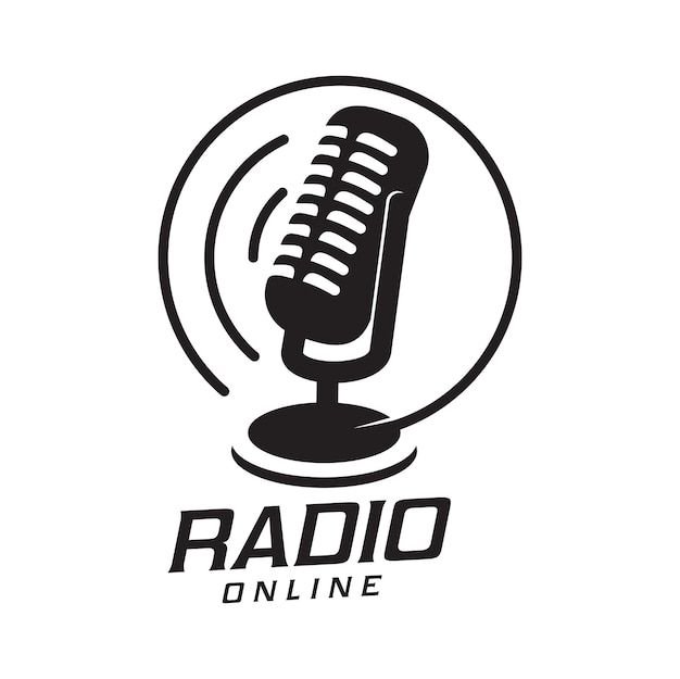 the radio online logo with a microphone