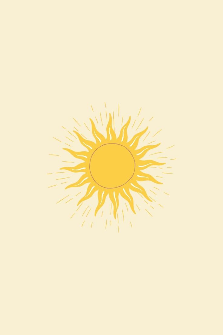 the sun is shining brightly on a light yellow background, it appears to be an illustration