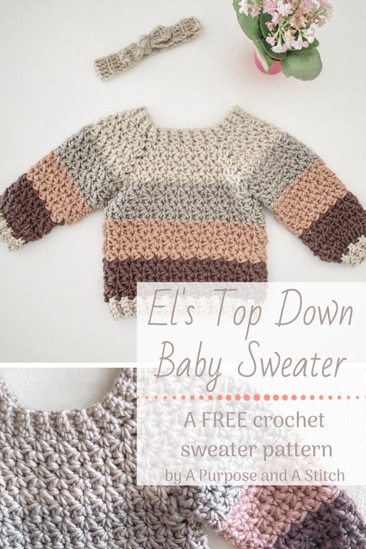 an image of baby sweaters with text that reads, el's top down baby sweater