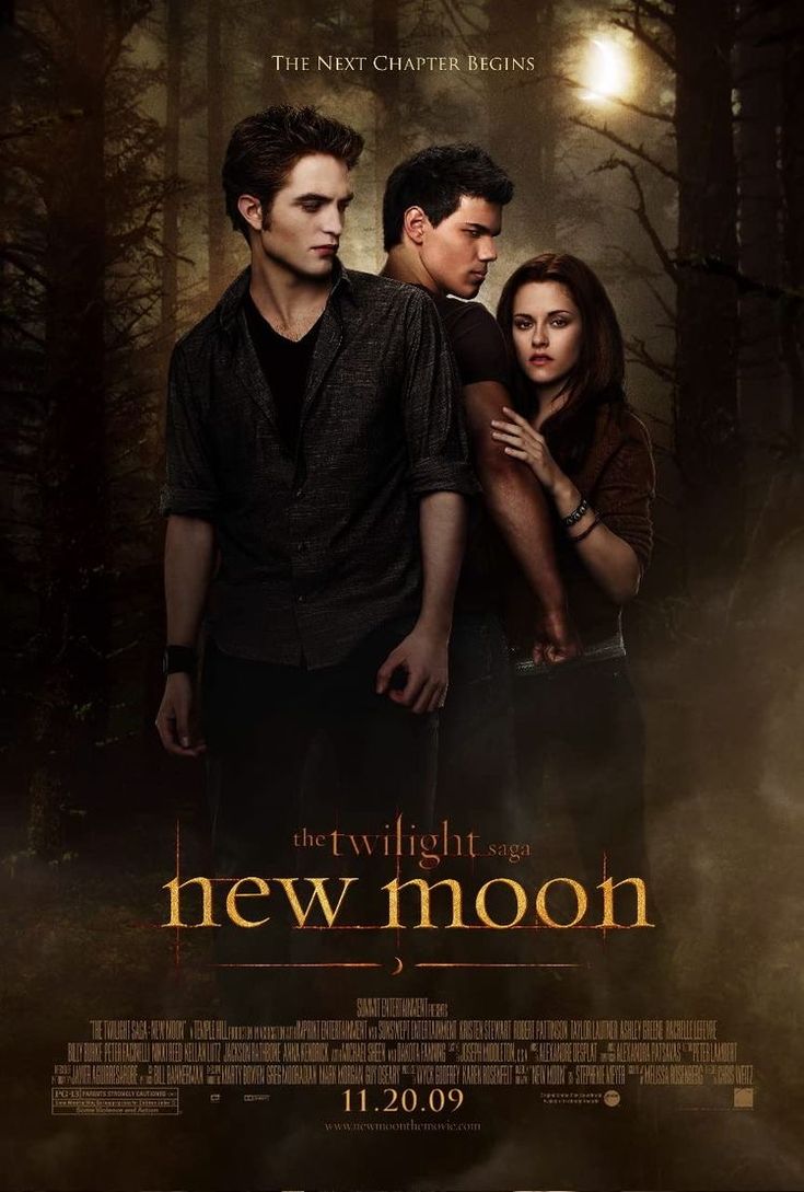 the twilight movie poster for new moon with robert pattis, edward pattias and lily k