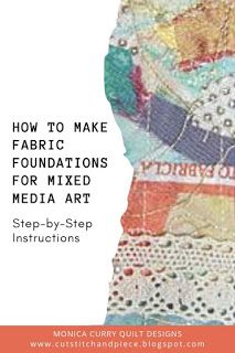 a map with the words, how to make fabric foundationss for mixed media art