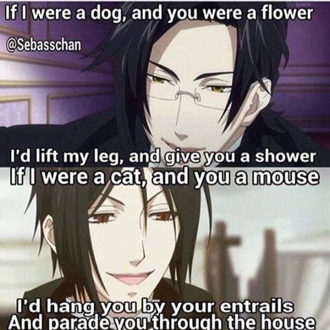 two anime characters with the caption if i were a dog, and you were a flower