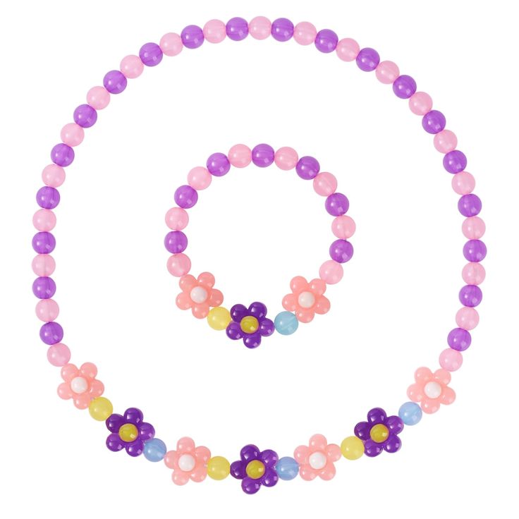 PRICES MAY VARY. High quality material - all accessories made of quality plastic and resin, non-toxic and safe Super cute colorful Flower design, including 1pcs Flower necklace, 1pcs Flower bracelet, matched style suitable for different dress up. The length of toddler necklace is 44cm/ 17" and bracelet is approx. 16 cm/ 6.3 inch; These little girls jewelry with good elastic fits most girls; Each bracelet has a matching necklace that can better achieve the effect you want This Dress Up Jewelry Se Adjustable Pink Flower Necklace With Round Beads, Adjustable Purple Playful Necklace, Playful Adjustable Purple Necklace, Playful Purple Adjustable Necklace, Adjustable Purple Flower Necklace, Flower Beads Necklace, Chunky Costume, Toddler Necklace, Toddler Jewelry