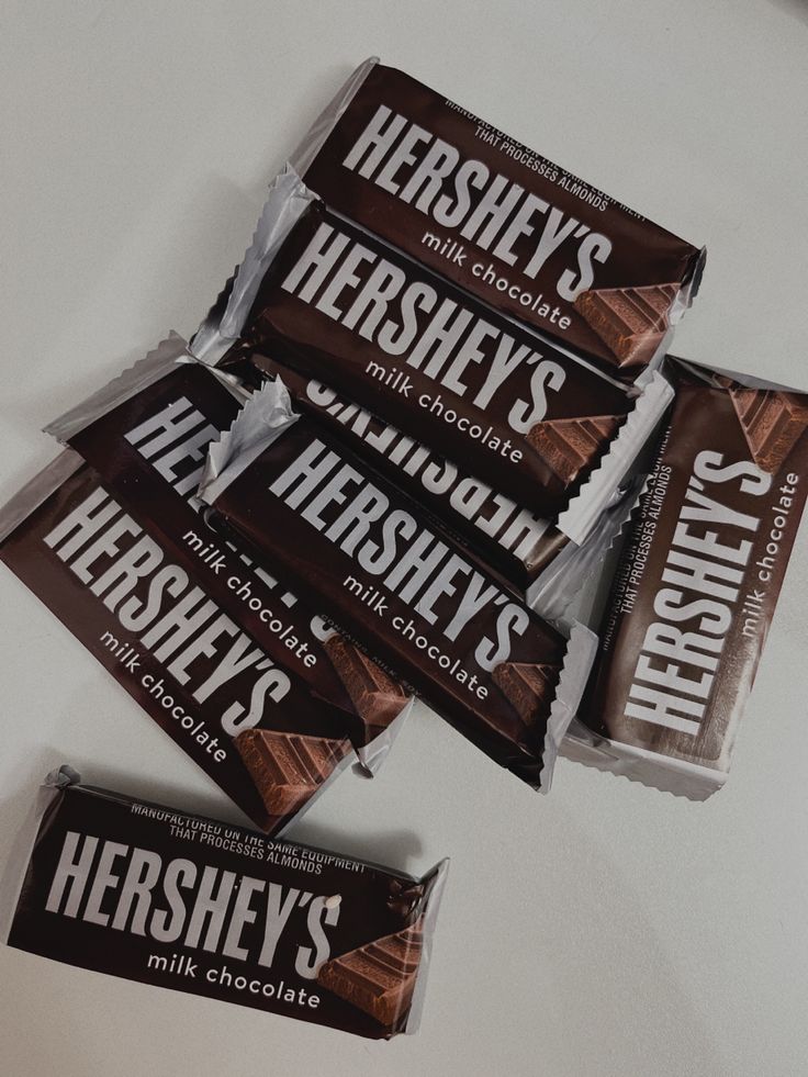 hershey's milk chocolate bars stacked on top of each other