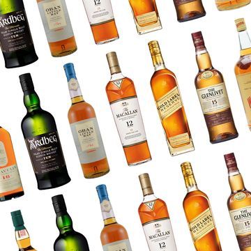 an image of many different types of liquors on the white background with no labels