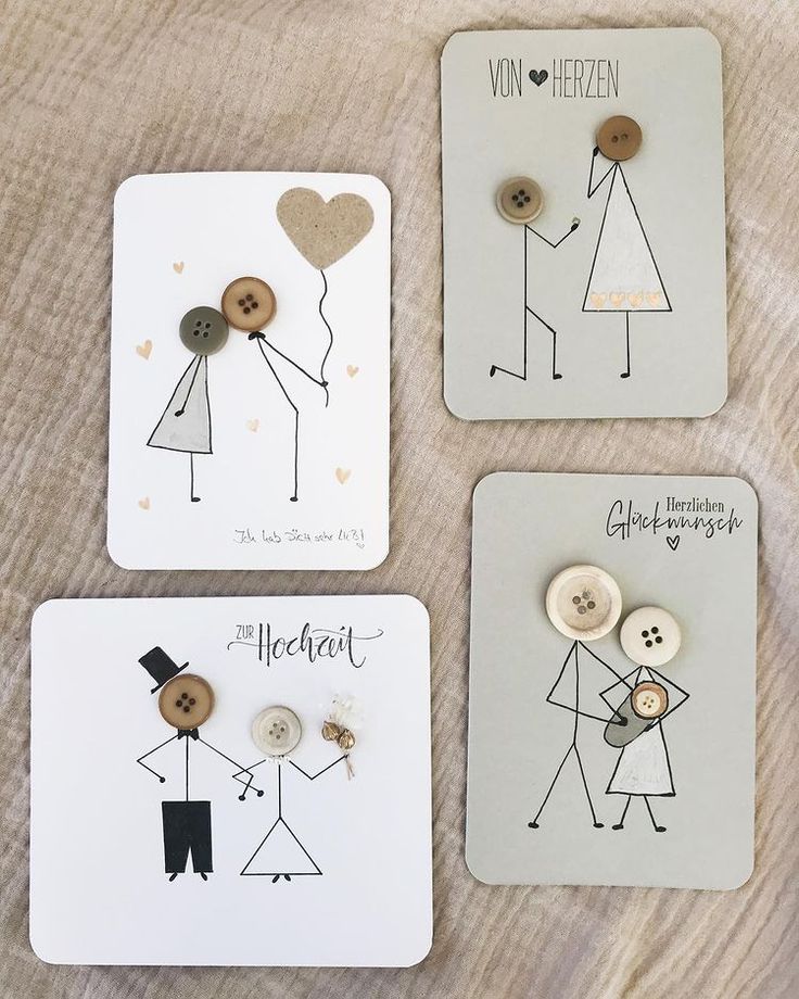 three cards with buttons on them that say i love you and two people holding hands