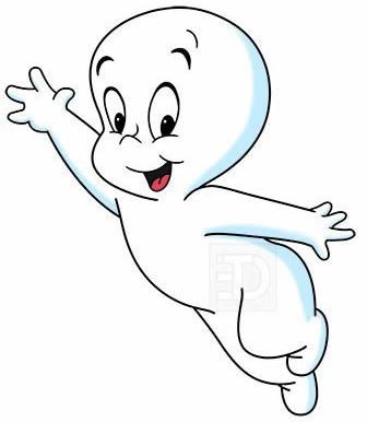 a cartoon ghost flying through the air