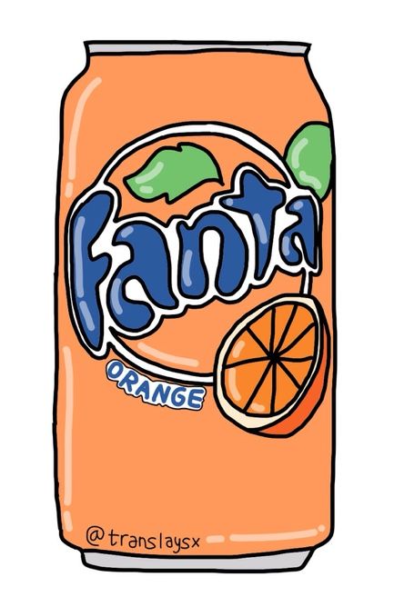 an orange soda can with the word fanta on it's front and side