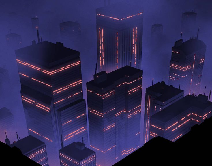 an image of a futuristic city at night