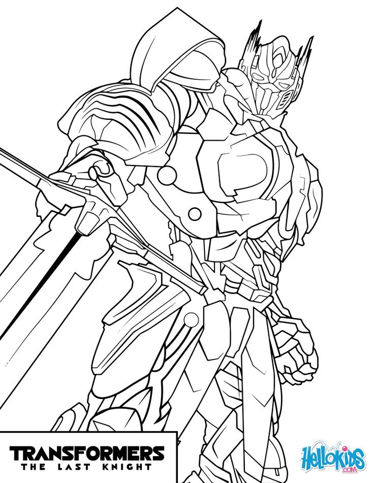 an image of a transformer coloring page with the text'transformers the last knight '