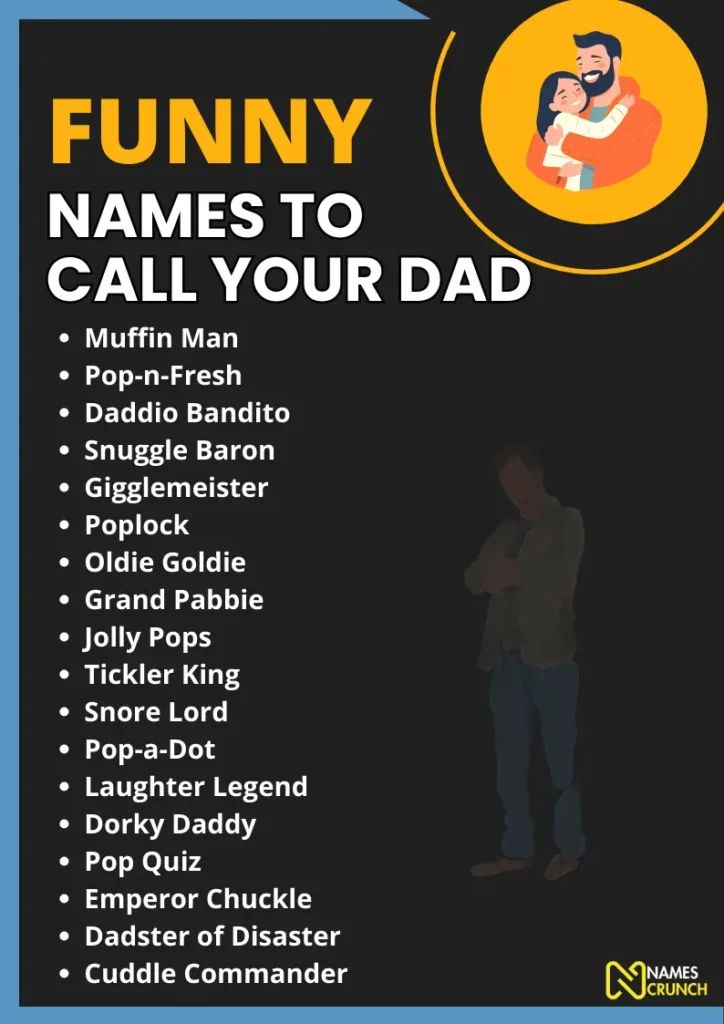 funny names to call your dad for father's day, with an image of a man