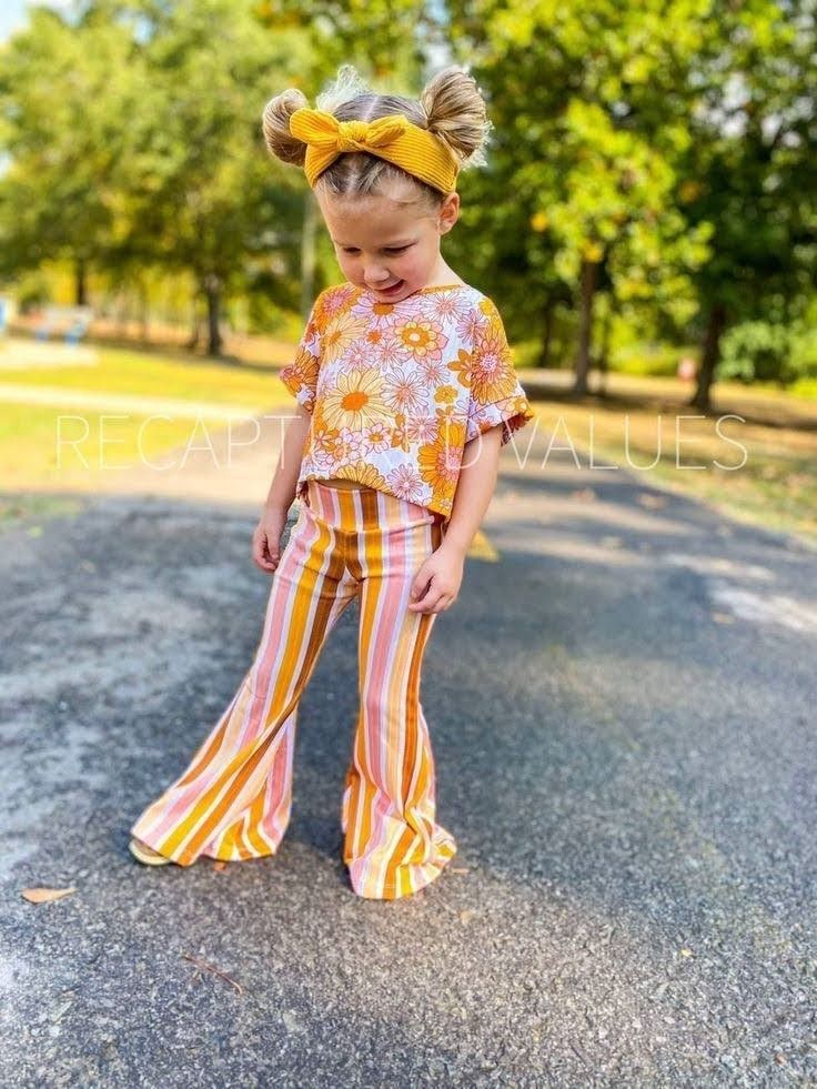 Summer Groovy Outfits, 70’s Toddler Costume, Four Ever Groovy Birthday Outfit, Two Groovy Outfit Ideas, Groovy Party Theme Outfit, Groovy One Outfit, Retro Kids Outfit, 70s Kids Outfits, Toddler Hippie Costume