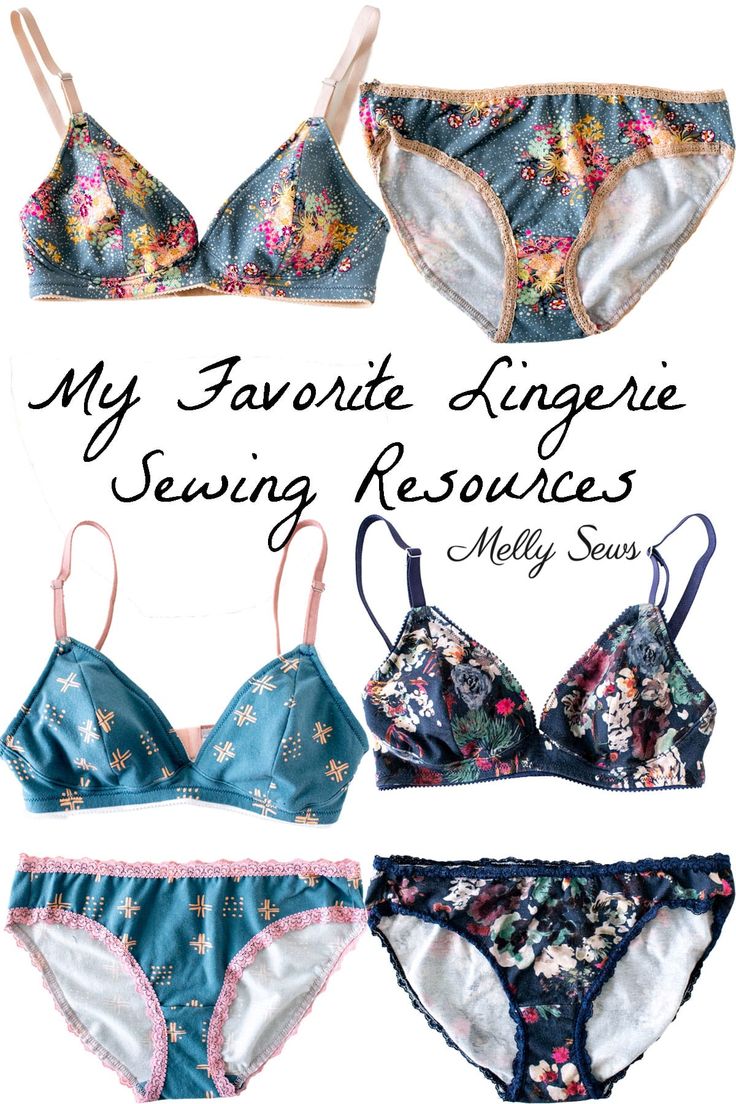 four different bras with the words my favorite lingeries sewing resources